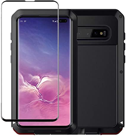 Tomplus Galaxy S10 Case, Military Grade Drop Tested, Anodized Aluminum, Heavy Duty, Full-Body Dual Layer Rugged, TPU and Metal Protective Case for Samsung Galaxy S10 (Black)
