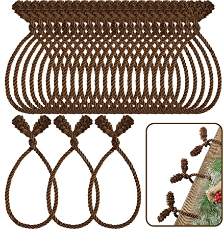 Shappy Christmas Garland Ties Christmas Decorative Twist Ties Reusable and Flexible Twist Ties for Garland, Banisters and Home Decoration (Brown, 24)