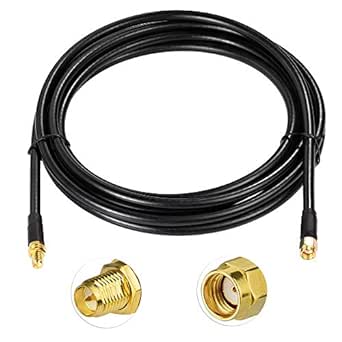 Eightwood RP-SMA Male to RP-SMA Bulkhead Female ALSR240 Extension Cable 10 Feet for WiFi Antenna, Wireless Router, PCIe Network Card, Security IP Camera