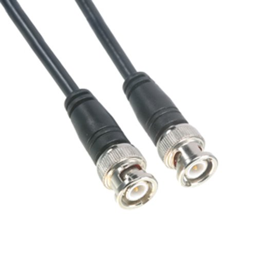 Amphenol CO-058BNCX200-003 Black RG58 Coaxial Cable, 50 Ohm, BNC Male to BNC Male, 3'