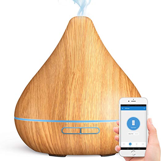 GX.Diffuser Smart WiFi Essential Oil Diffuser,App Control Compatible with Alexa & Google Home, 300ml Aroma Humidifier Cool Mist Atomizer for Air Purifying and Relaxing Atmosphere in Bedroom and Office