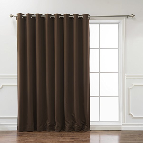 Best Home Fashion Wide Width Thermal Insulated Blackout Curtain-Antique Bronze Grommet Top-Chocolate-100-Inch W X 96-Inch L-(1 Panel)