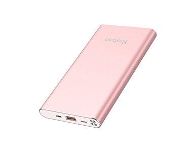 Yoobao A1 10000mAh Ultra Slim Power Bank Portable Charger External Battery Pack Powerbank (Micro & Lightning Dual Input) for iPhone X, iPhone 8 Plus / 8, iPhone 7 6s 6 Plus iPad and More - Rose Gold