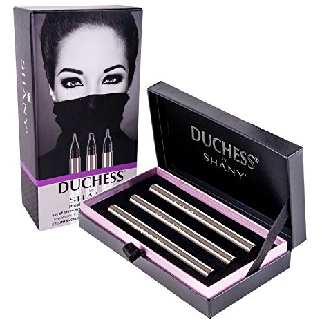 DUCHESS by SHANY - Set of 3 Waterproof Liquid Eyeliners with Paraben-free Formula and Aloe Vera - Precision Collection