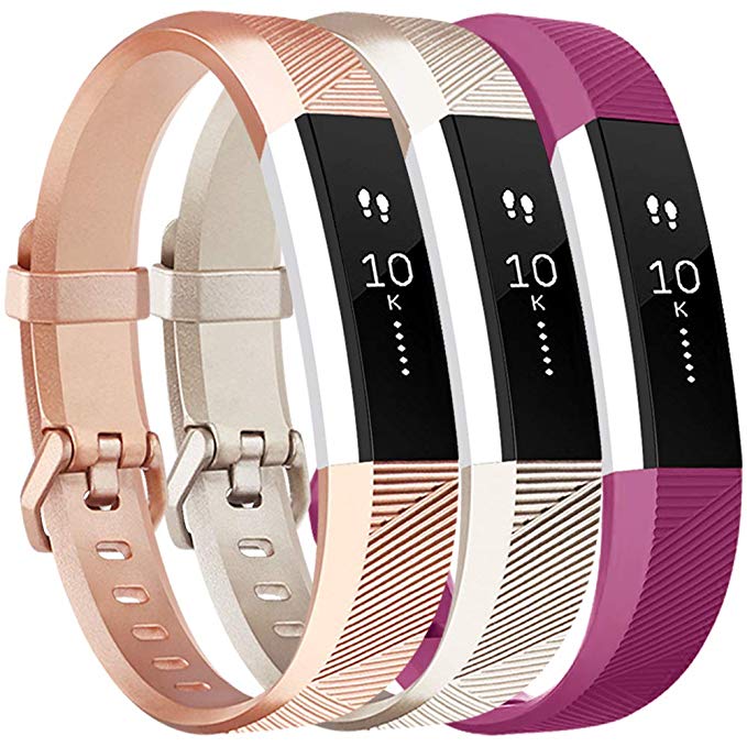 Vancle Replacement Bands Compatible with Fitbit Alta HR and Fitbit Alta (3 Pack), Newest Sport Wristbands with Secure Metal Buckle for Fitbit Alta HR/Fitbit Alta