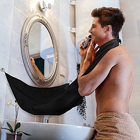 Beard Apron Cape,Richoose Beard Cape Shaving Mirror Suction Cups Let Your Bathroom Keep Clean, do not Bother to Clean Beard Trimmings, Hairs and Whiskers