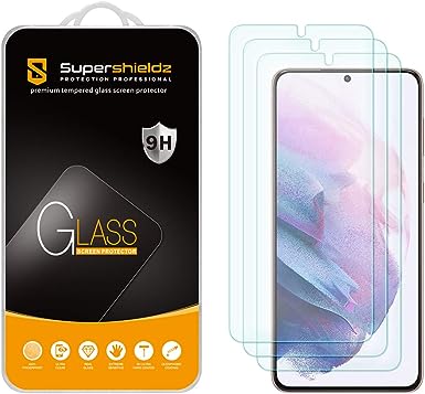 (3 Pack) Supershieldz Designed for Samsung Galaxy (S21 Plus 5G) Tempered Glass Screen Protector, Anti Scratch, Bubble Free