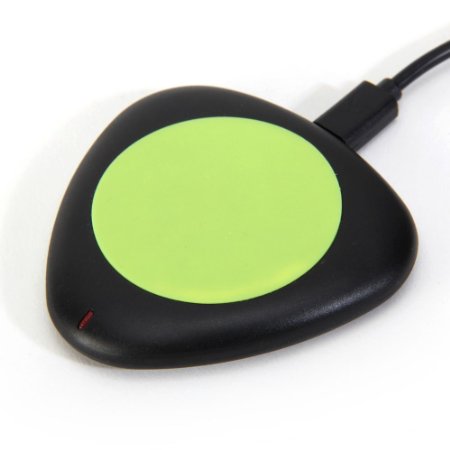 Qi Wireless Charger, GMYLE Triangular Mini Qi Charging Pad for Samsung Galaxy S7 / S6 / Edge / Plus, Note 5, Nexus and All Qi-Enabled Devices - Black / Green