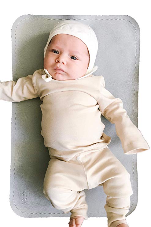 Leather Diaper Changing Mat/Pad - Wipeable, Waterproof, Premium Luxurious Leather - 14" x 22" - by Lark Baby Goods