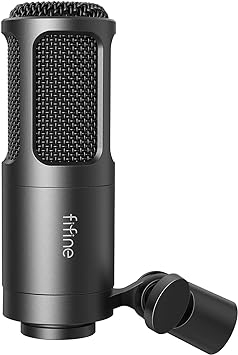 FIFINE Studio XLR Microphone, Dynamic Podcast Mic for Vocal, Recording, Streamer video, Voice Over, Metal Microphone with Cardioid Pattern, Black-K669D