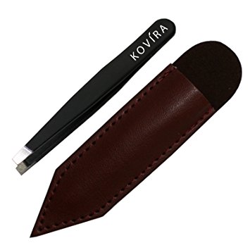 Best Christmas Gift - Kovira Premium Stainless Steel Precision Calibrated Tweezers - Best for Removing Eyebrow, Ingrown and Nose Hair, Splinters & More! (Straight)