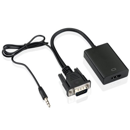 Patuoxun VGA to HDMI Adapter Convertor Cable Converter with Audio support for HDTV PC
