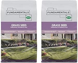 Fundamentals by Scotts Grass Seed Perennial Ryegrass Mix, Ideal for Sunny, High Traffic Areas and Erosion Control, 3 lbs. (Pack of 2)