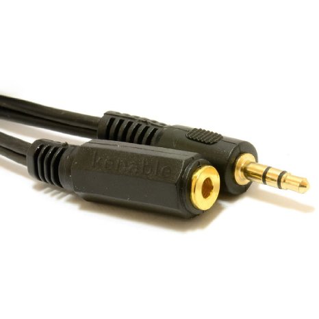 kenable 3.5mm Stereo Jack to Socket Headphone Extension GOLD Cable 5m (~16.5 feet)
