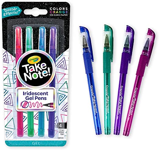 Crayola Iridescent Gel Pens, Office & School Supplies, 1.0Mm Medium Pt., 4Count