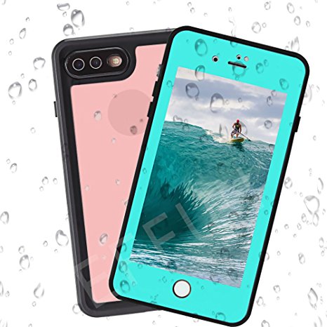 Waterproof Case iPhone 7 Plus, EFFUN DOTTIE Style IP68 Certified Waterproof Shockproof Dirtproof Full Sealed Case Cover iPhone 7 Plus (5.5 inch) Aqua Blue [New Version]-BUY FROM FACTORY STORE: EFFUN