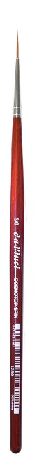 da Vinci Watercolor Series 1280 CosmoTop Spin Paint Brush, Medium Needle-Sharp Liner Synthetic with Red Handle, Size 4