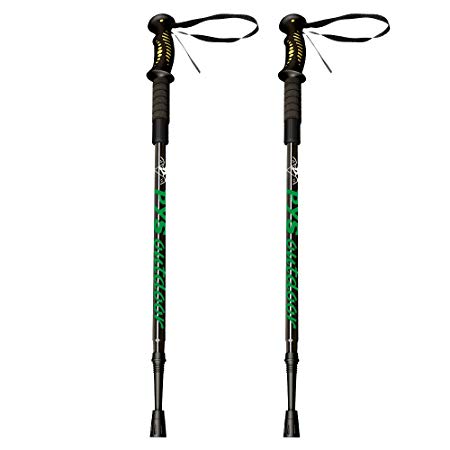 pys Trekking Poles - Adjustable Aluminium Telescopic Trekking Trail Poles, Quick Lock, Lightweight & Shock-Absorbent With Terrain Accessories, 1 Pair