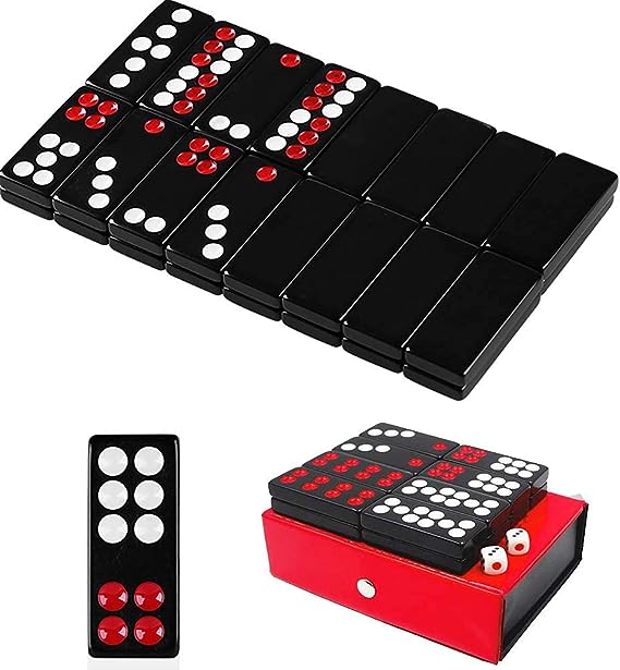 HenMerry 32PCS Pai Gow Tiles Game Set,24# Chinese Traditional Black Dominoes PaiGow, Pai Gow Poker, Best Casino Game Party Fun Toy for Entertainemnt