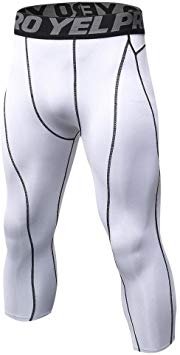 Men's Tights 3/4 Compression Pants Base Layer Cool Dry Sports Tights Running Pants Leggings