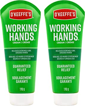 O'Keeffe's Working Hands Hand Cream for Extremely Dry, Cracked Hands, Heals, Relieves and Repairs, Boosts Moisture Levels, Two 7oz/198g Tubes, (Pack of 2) 105836