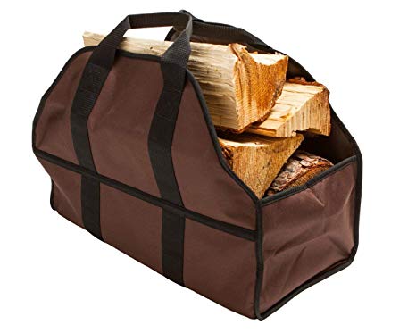 SC Lifestyle Premium Firewood Log Carrier - Wood Tote (Dark Brown)