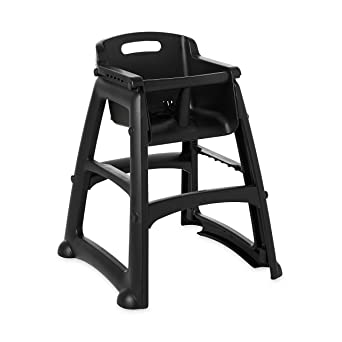 Rubbermaid Commercial Products Sturdy High-Chair for Child/Baby/Toddler, Unassembled, Black (FG781408BLA)