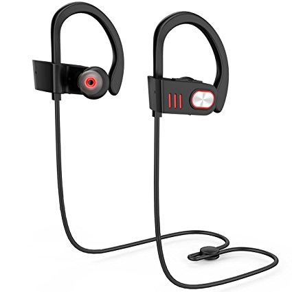 TenTenCo Bluetooth Headphones Wireless In Ear Earbuds V4.1 Sports Sweatproof Earphones (Red)