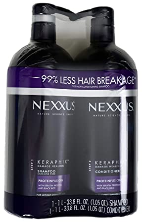 Nexxus Keraphix Keratin Protein Black Rice, Shampoo and Conditioner, 33.8 FL OZ