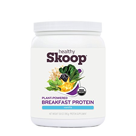 Healthy Skoop All-in-One Breakfast Protein Organic Nutritional Shake with Plant Based Protein and Fiber, Vanilla, 13.8 Ounces