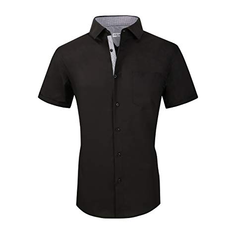 Alex Vando Mens Dress Shirts Casual Regular Fit Short Sleeve Shirts