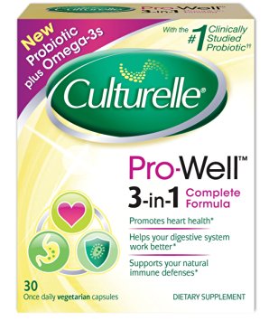 Culturelle Pro-Well Supplements, Probiotic Plus Omega-3, One Pill Per Day, 30 Count