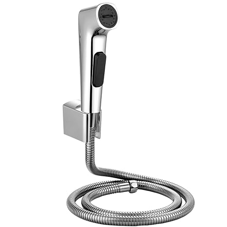 ALTON SHR20105 ABS Health Faucet with SS-304 Grade 1.25 Meter Flexible Hose Pipe and Wall Hook, (Jet Spray for Toilet)