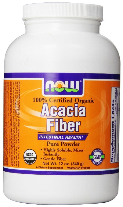 Now Foods Fiber Powder,  Organic Acacia, 12-Ounce