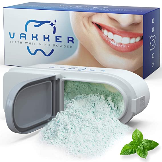 Vakker Tooth Powder for Teeth Whitening, Natural Toothpaste Powder Teeth Whitener with NO Mess Tooth Whitening Remove Stains Coffee Wine Alternative to Toothpaste, Strips, Kits, Gels,Mint Flavor