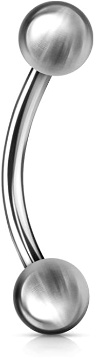 Inspiration Dezigns 12G Basic 316L Surgical Steel Curved Barbell - Sold Individually