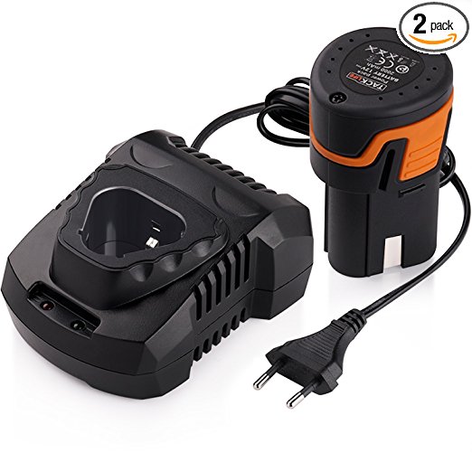 Tacklife PPK01B 12V 2000mAh Lithium Ion Cordless Drill Battery and 100-240V Wide Voltage Charger