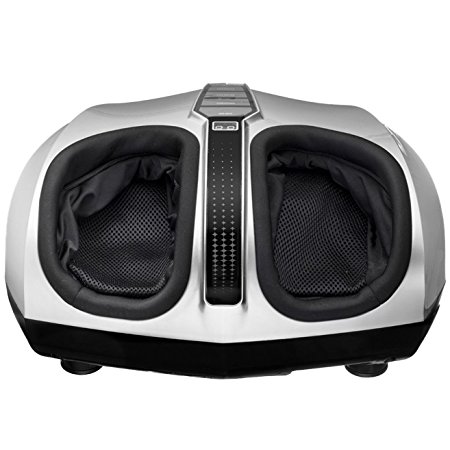 Belmint Shiatsu Foot Massager with Switchable Heat Function, Delivers Deep-Kneading Massage Relief for Tired Muscles and Plantar Fasciitis, (Silver)