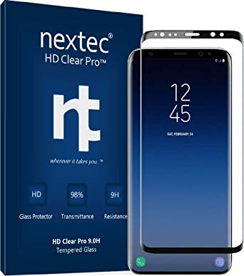 Galaxy S9 Plus Screen Protector, 3D (Full Coverage) Nextec AGC Tempered Glass Screen Protector for Samsung Galaxy S9 Plus (HD Clear Pro 7.3) 9.0H Tempered Glass/Case Compatible