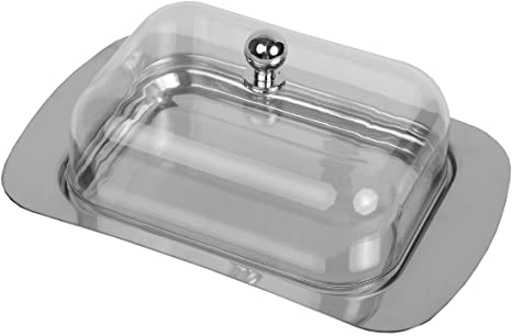 Home-X Butter Dish, The Perfect Addition to Any Kitchen, Stainless Steel (2 Stick Capacity)