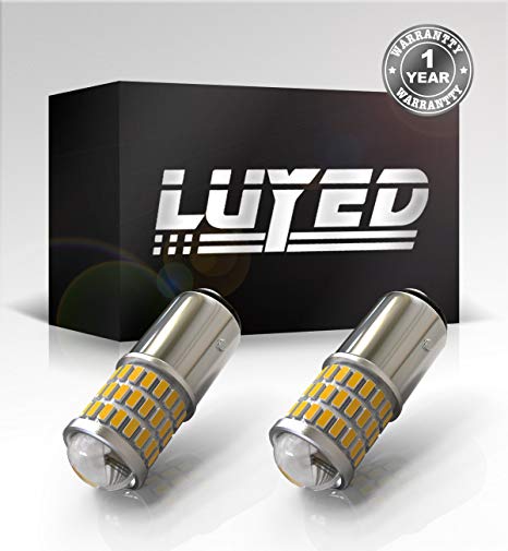 LUYED 2 x Super Bright 9-30v 1157 2057 2357 7528 BAY15D LED Bulbs Used for for Turn Signal Light,Amber