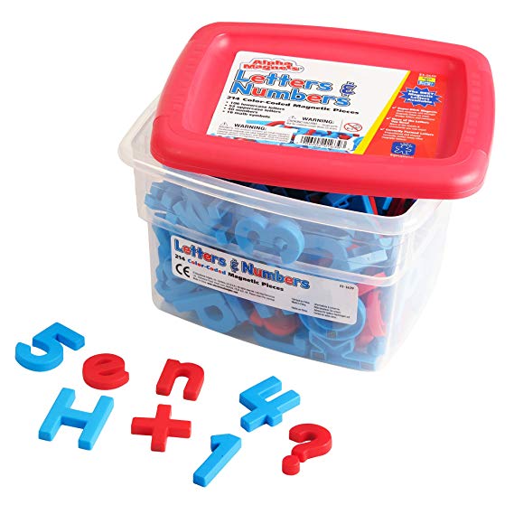 Educational Insights Color-Coded AlphaMagnets and MathMagnets, 214 Pieces