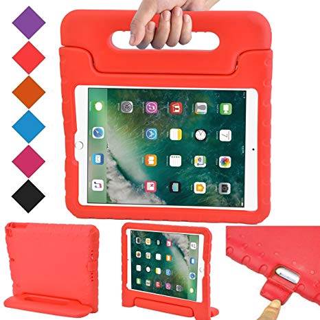 BMOUO Case for New iPad 9.7 Inch 2018/2017 - Shockproof Case Light Weight Kids Case Cover Handle Stand Case for iPad 9.7 Inch 2017/2018 New Model - Red