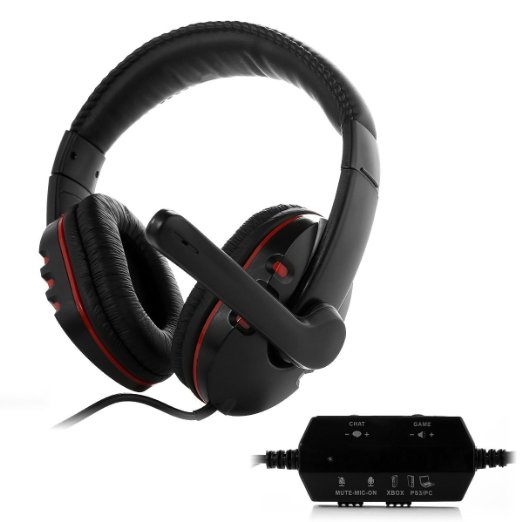 HUHD Wired Gaming HeadsetHeadphones HG-669MV for PS4 PS3 and Xbox 360 PC Compatible with Xbox OneIf Customer Have Microsoft Adapter Noise Cancelling Detachable Microphone