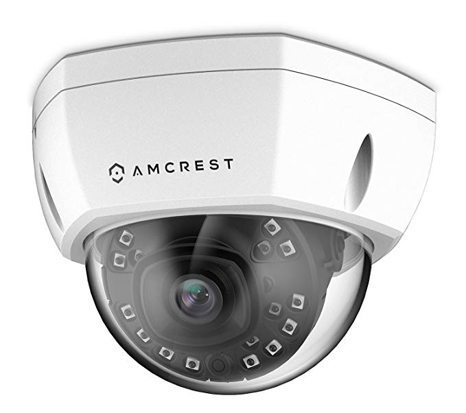 Amcrest UltraHD Outdoor 4-Megapixel PoE Vandal Dome IP Security Camera - MicroSD Storage, IP67 Weatherproof, IK10 Vandal-Proof, 4MP (2688 TVL), IP4M-1028E (White)