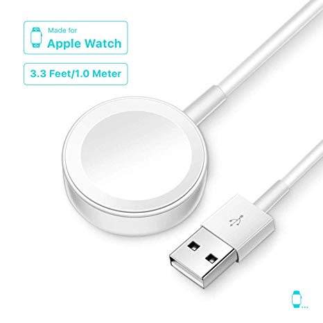 iWatch Charger Cable - for Apple Watch Series 4/3/2/1 - Charging Cable with Magnetic Portable Charger Pad - 3.3 ft/ 1.0m