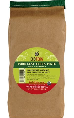 ECOTEAS Organic Yerba Mate Loose Tea Pure Leaf 5 pounds
