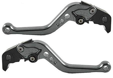 Adjustable Short CNC Motorcycle Brake and Clutch Levers for TRIUMPH 675 Street Triple R/RX 2009-2015,Daytona 675 2006-2015,Speed Triple 2008-2010Gray