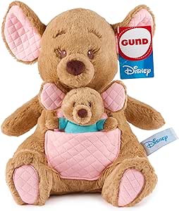 GUND Disney Official Kanga and Roo Oh So Snuggly Plush, Winnie The Pooh, Kangaroo and Baby Stuffed Animals for Ages 1 and Up, Brown, 12.5”