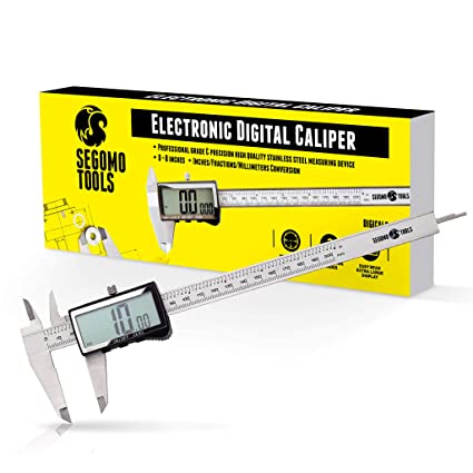 Segomo Tools 8 Inch Electronic Digital Calipers: Inch, Fractions, Millimeter Conversion - DIGICAL8